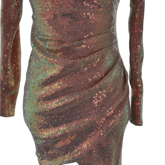 Glamorous Off-Shoulder Sequins Mini Pink Dress - Picture 6 of 15